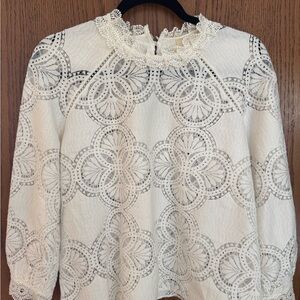 Sezane Bianca - White Lace Blouse